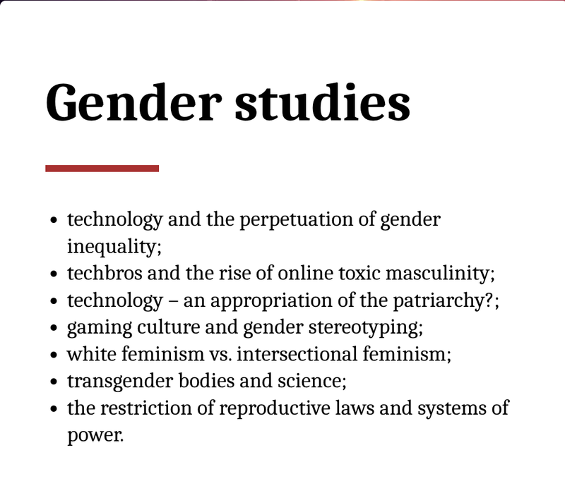 Gender, political science, intercultural communication 