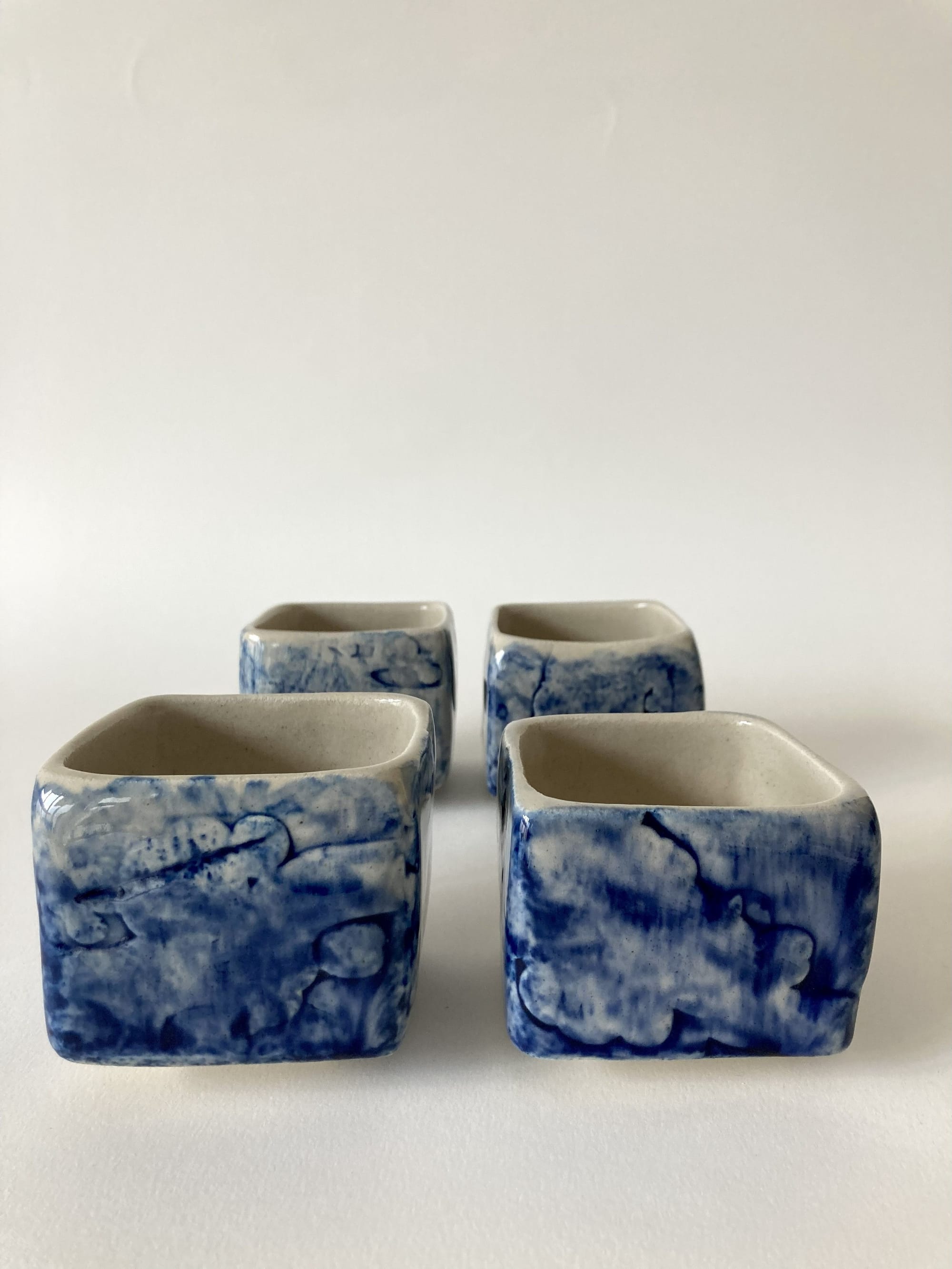 Série bols du jardin - "Nodate" carré bleu