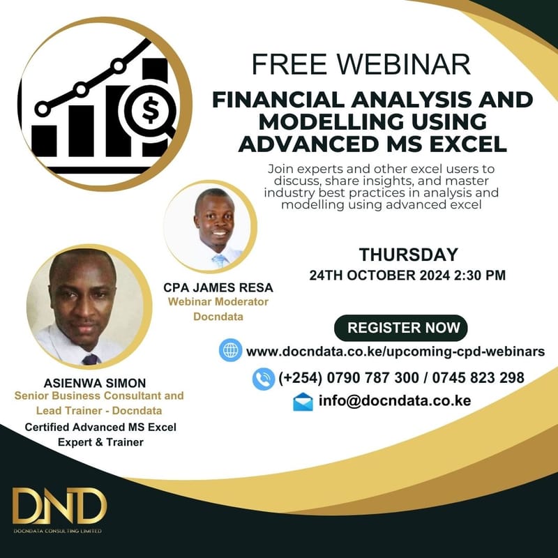 Webinar - Financial Analysis and Modelling Using Advanced Excel