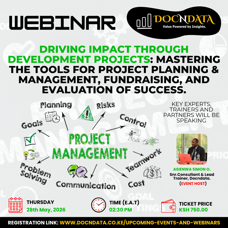 WEBINAR - DRIVING IMPACT THROUGH DEVELOPMENT PROJECT: Mastering the Tools for Project Planning & Management, Fundraising, and Evaluation of Success.