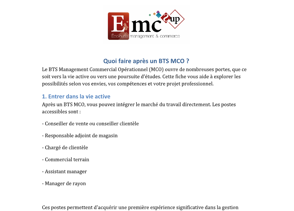 Mais que faire après le BTS ?