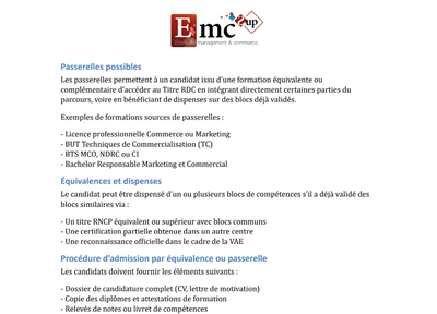 Les passerelles de nos formations