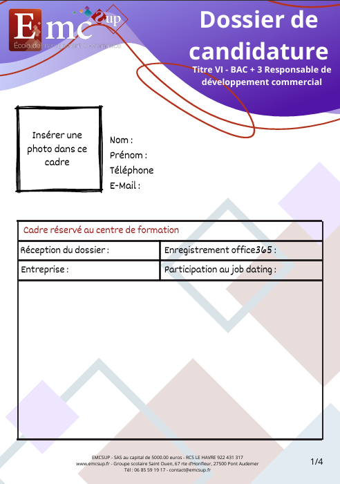 Dossier d'inscription RDC