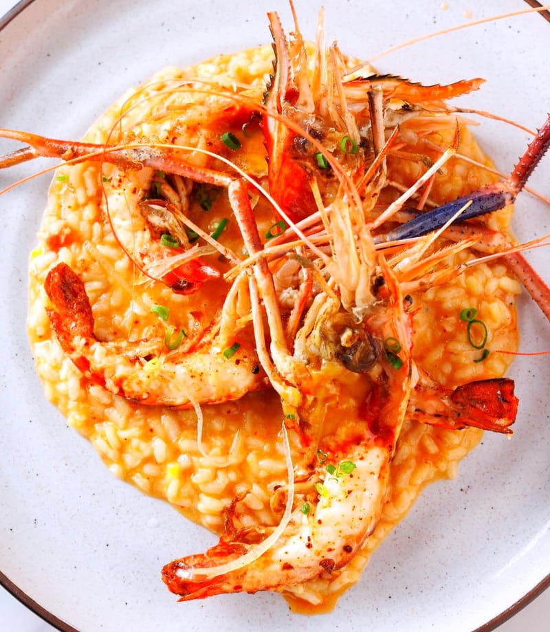 River Prawn Risotto, Feta Cheese