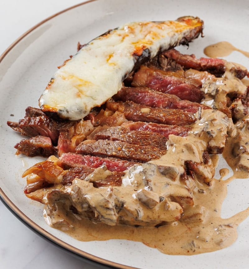 Black Angus Beef Ribeye, Eggplant Gratin