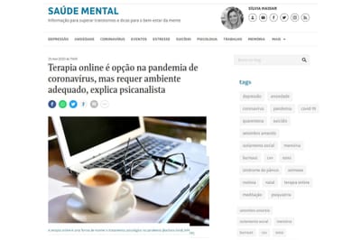 ONLINE THERAPY IS AN OPTION DURING THE CORONAVIRUS PANDEMIC BUT REQUIRES A SUITABLE ENVIRONMENT, PSYCHOANALYST EXPLAINS | Mental Health Blog | Folha de São Paulo