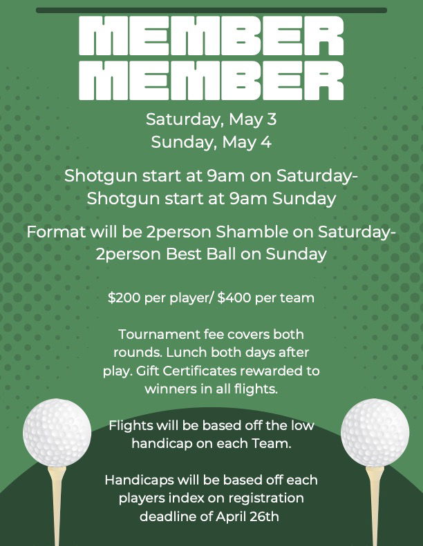 MEMBER/MEMBER - CLUB TOURNAMENT