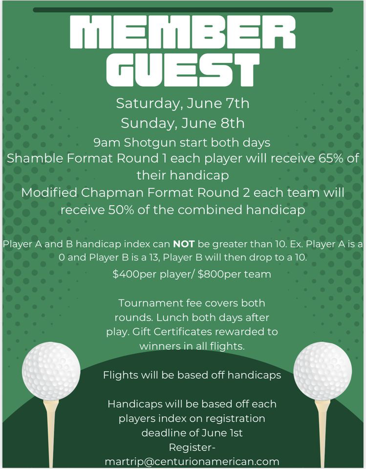 MEMBER/GUEST - Contact Matt to register