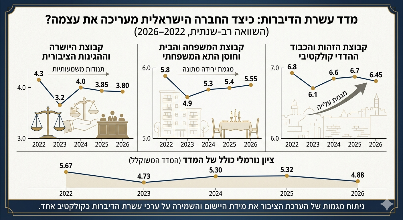 מדד עשרת הדברות 2026 - שלש קבוצות של דברות