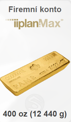 iiplaMax - účet pro podnikatele podložený 400 oz slitkem zlata