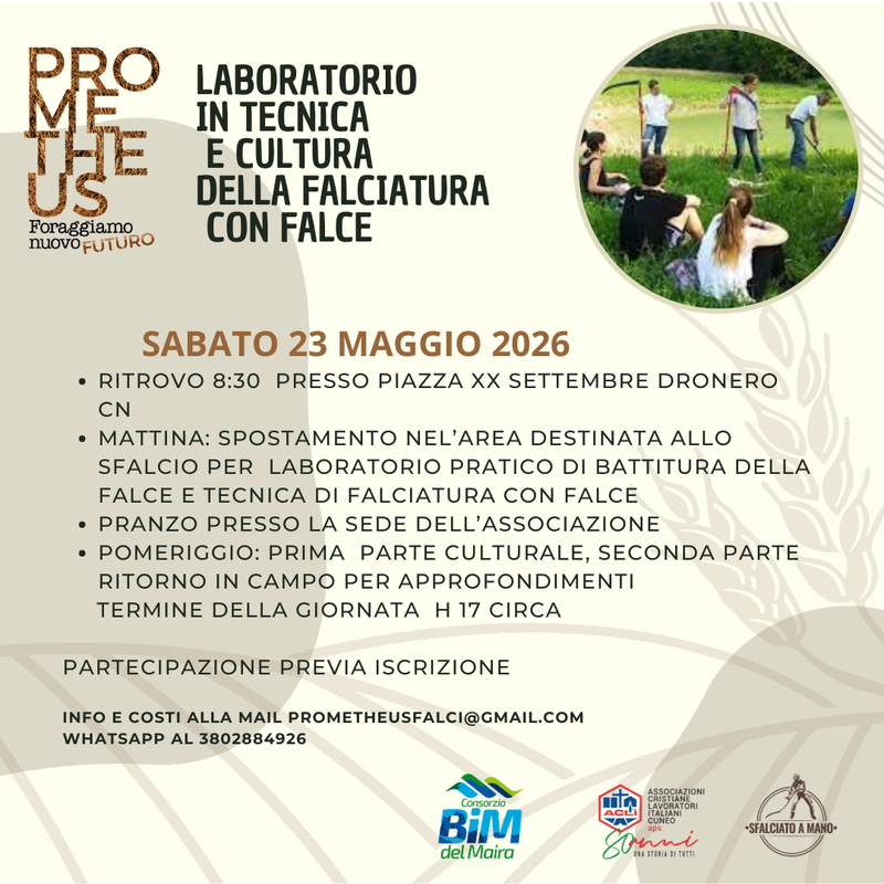 LABORATORIO di SFALCIO con Falce-SFalCio LaB- InFo e PRenotazioni via mail
