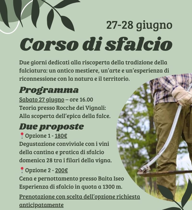 Lab Sfalcio in Vigna Valle Camonica- 27 e 28 giugno