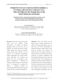 Perspectivas e reflexões sobre última ditadura paraguaia: trajetórias de pesquisa e os estudos de gênero - Lorena Zomer; Tamy da Silva