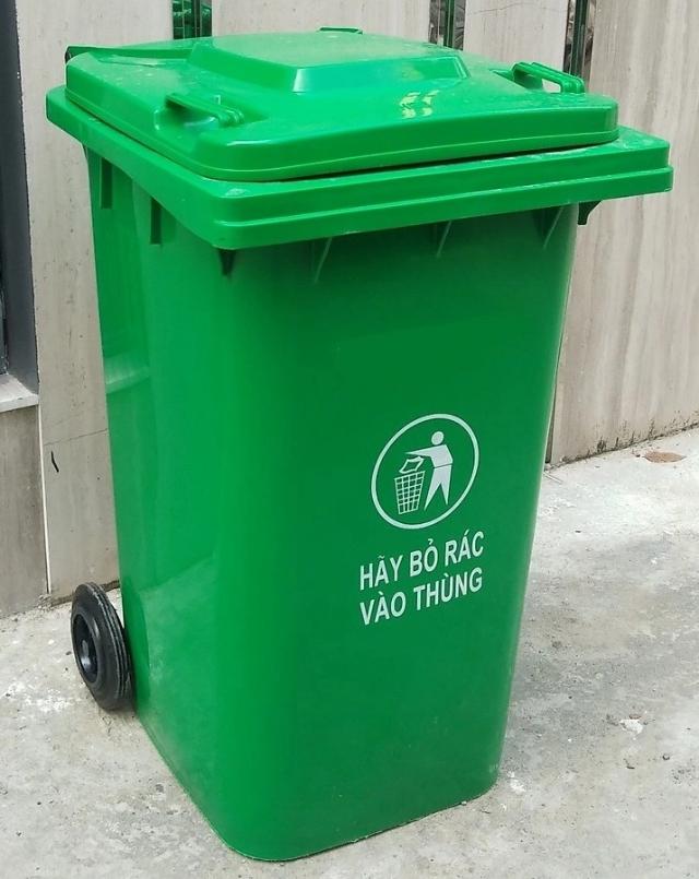 Địa chỉ mua Thùng rác 240L HDPE nắp hở bánh xe chính hãng