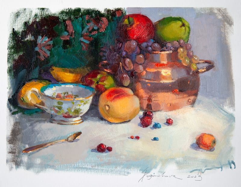 NATURMORT WITH PEACH