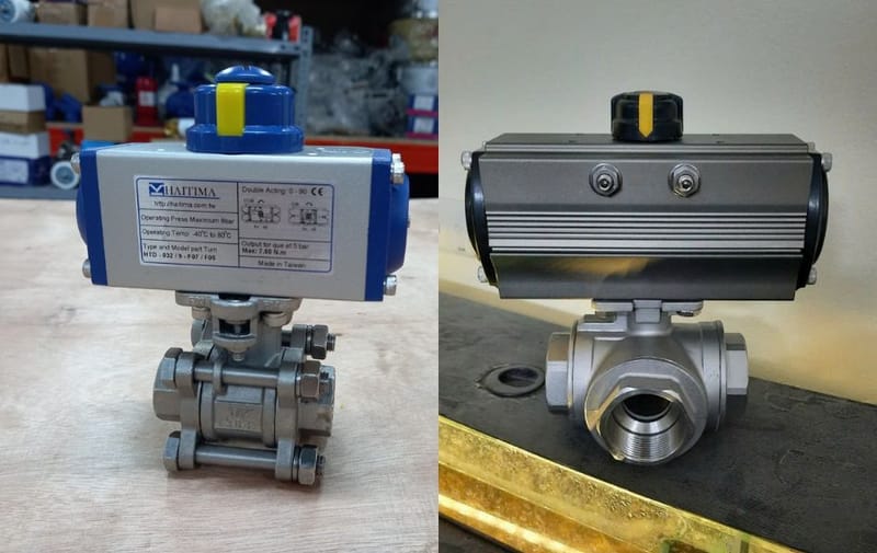 So sánh van bi inox điều khiển khí nén và van bi điện
