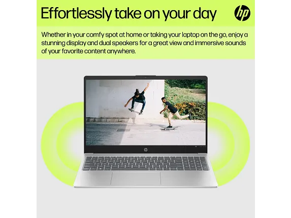 Series 7 of 14 HP Home Laptop PCs, HP Laptop 15,&nbsp;Windows 11 Home,&nbsp;15.6",&nbsp;Intel® Core™ i5,&nbsp;8GB RAM,&nbsp;256GB SSD,&nbsp;HD,&nbsp;Natural silver