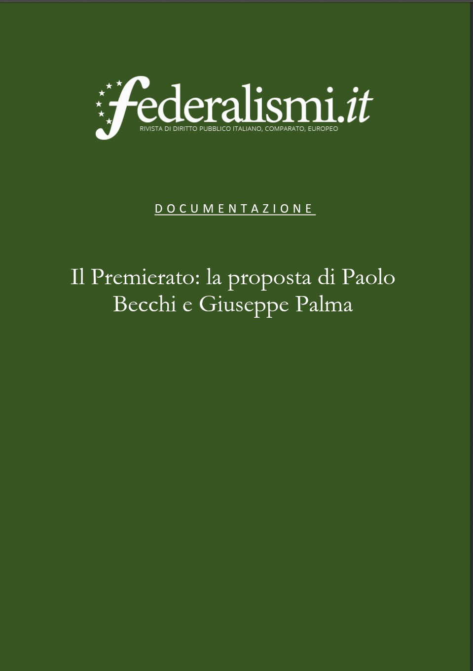 Federalismi.it (Rivista scientifica dell'Area 12 - scienze giuridiche - collocata in Classe A). Dicembre 2023