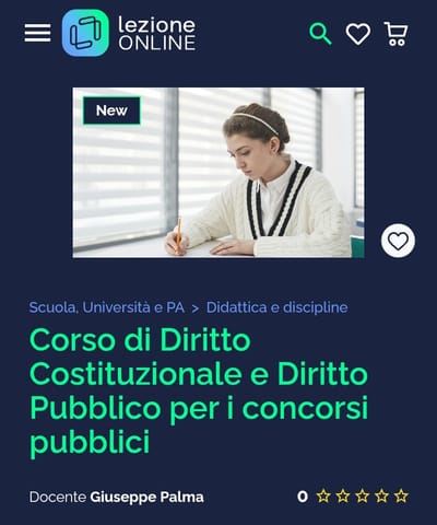 CORSO DI DIRITTO COSTITUZIONALE / DIRITTO PUBBLICO per la scuola di formazione "Lezione online"