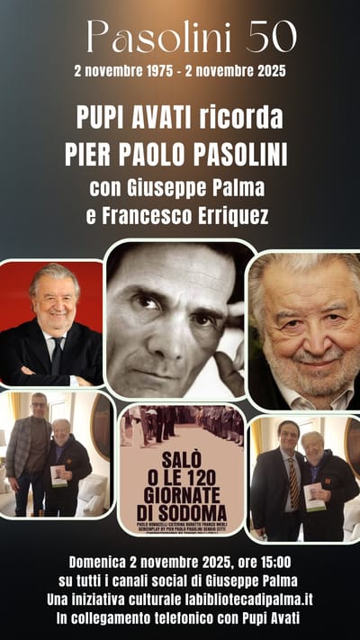 Pupi Avati ricorda Pier Paolo Pasolini con Giuseppe Palma e Francesco Erriquez