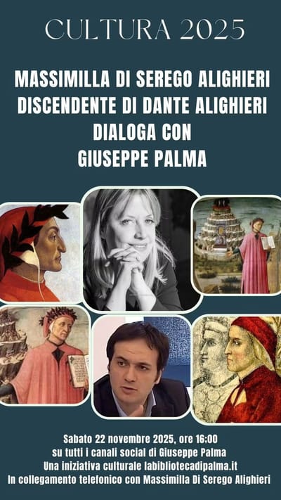 Giuseppe Palma dialoga con Massimilla Di Serego Alighieri, discendente di Dante Alighieri