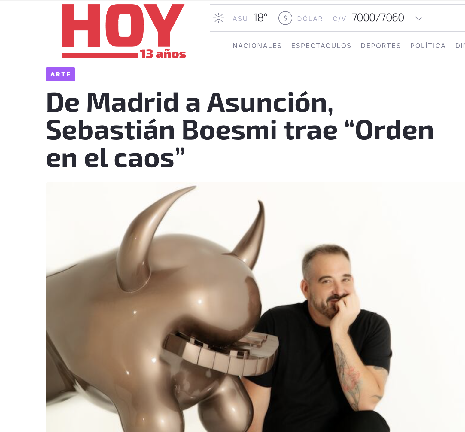 Diario HOY: De Madrid a Asunción SEBASTIAN BOESMI nos trae "Orden en el Caos". 2025