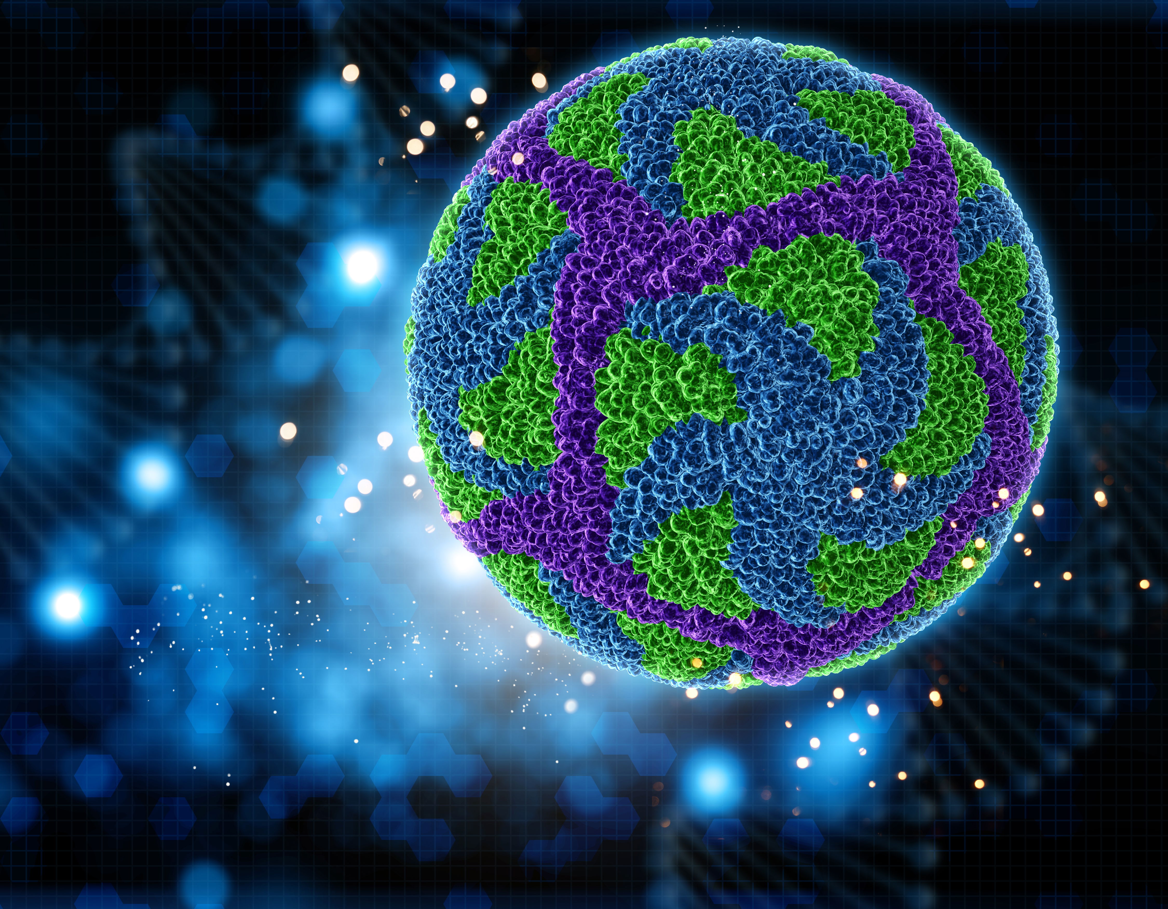 A vibrant illustration of microbes, AI-driven diagnostic tools, cosmic molecules, and Earth’s ecosystems, symbolizing the fusion of pathogen science and innovation.