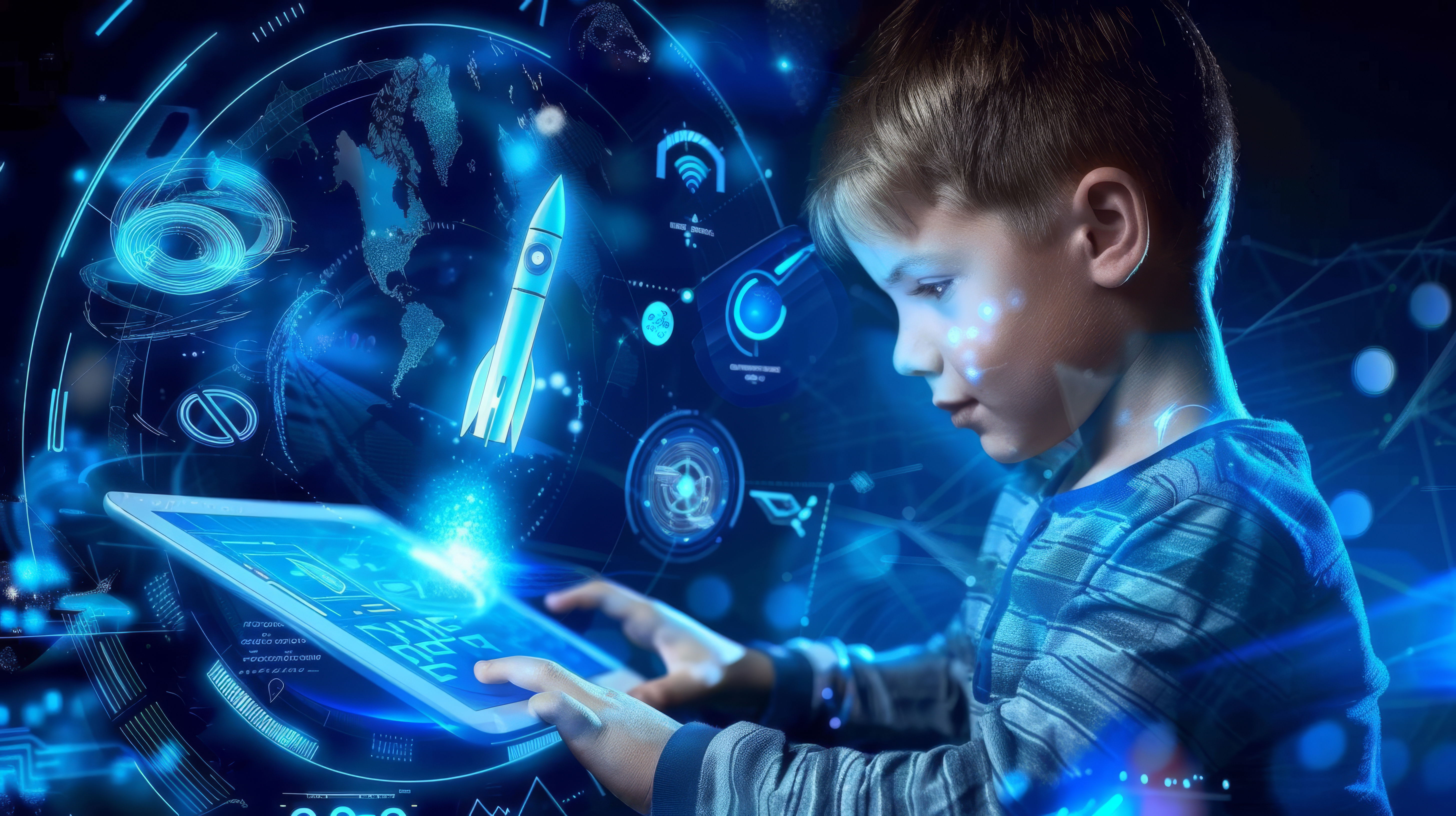 A vibrant illustration of scientists simplifying complex ideas with AI tools, cosmic molecules, and Earth’s ecosystems, symbolizing accessible science and innovation.