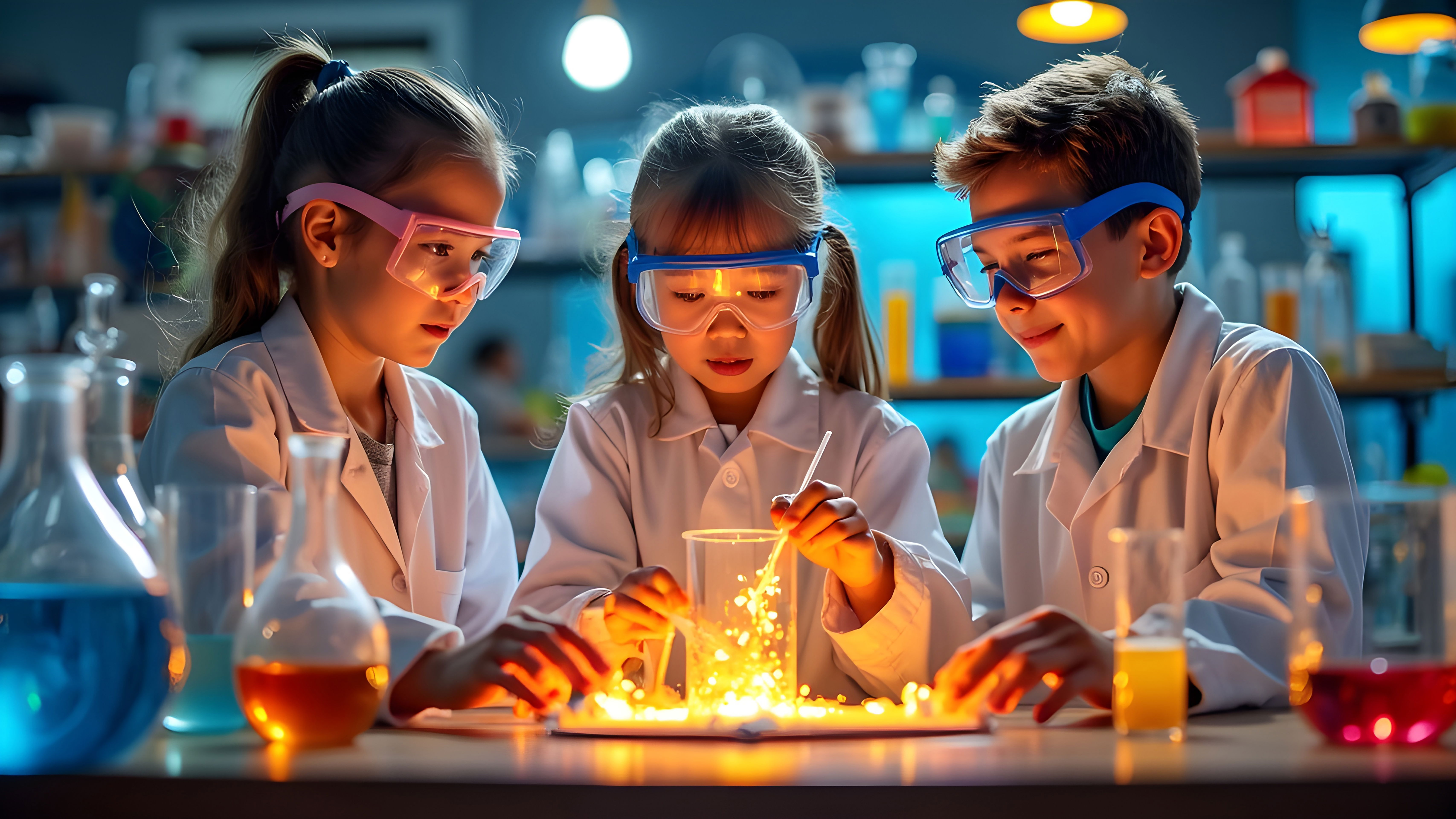 A colorful illustration of people of all ages exploring science with AI tools, cosmic stars, and Earth’s ecosystems, symbolizing the joy of discovery for everyone.