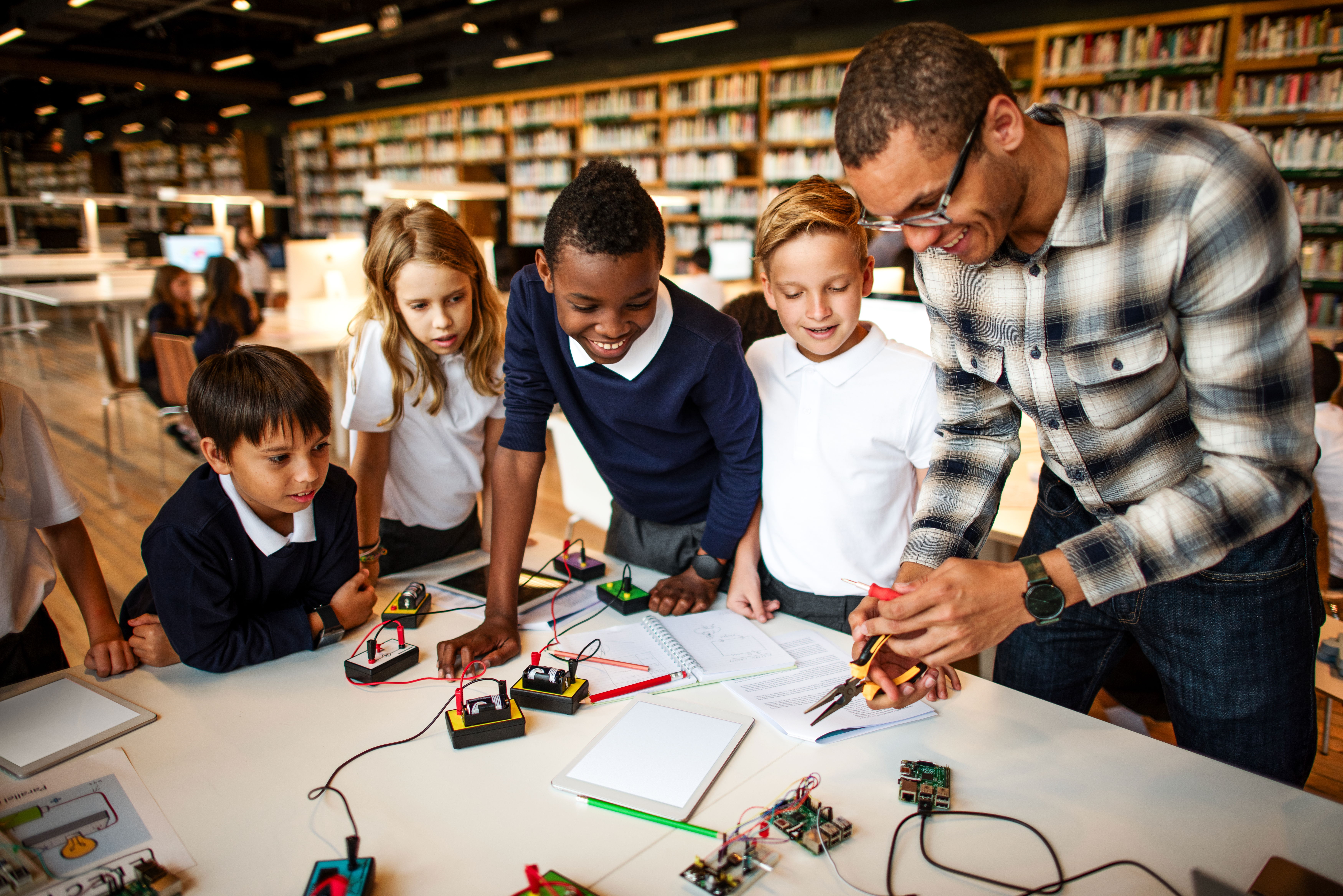 A vibrant illustration of diverse people learning science with AI tools, cosmic stars, and Earth’s ecosystems, symbolizing the power of scientific literacy for all.