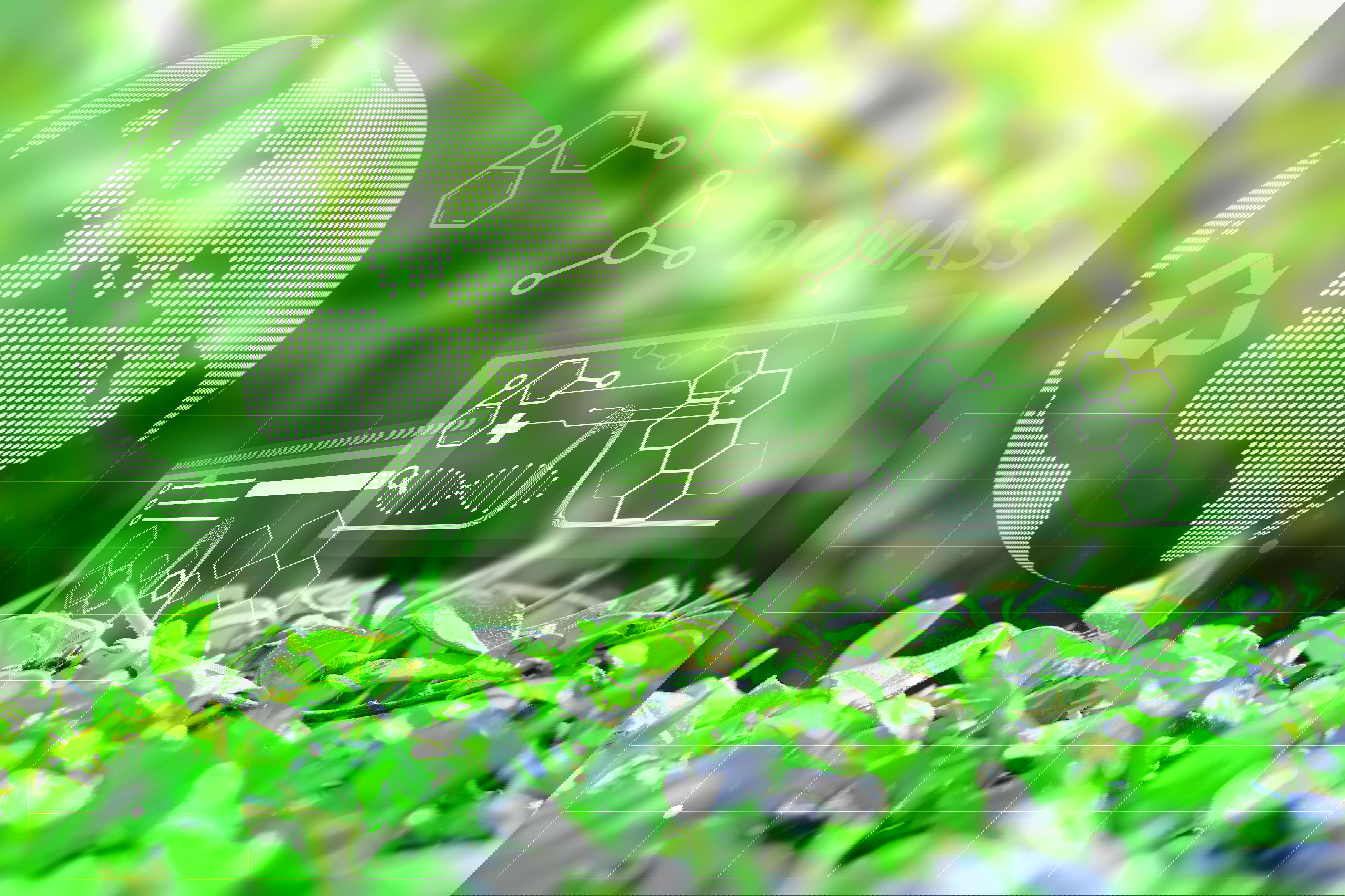 A vibrant illustration of Earth with lush forests, clean oceans, and renewable energy systems, symbolizing the science of sustainability.