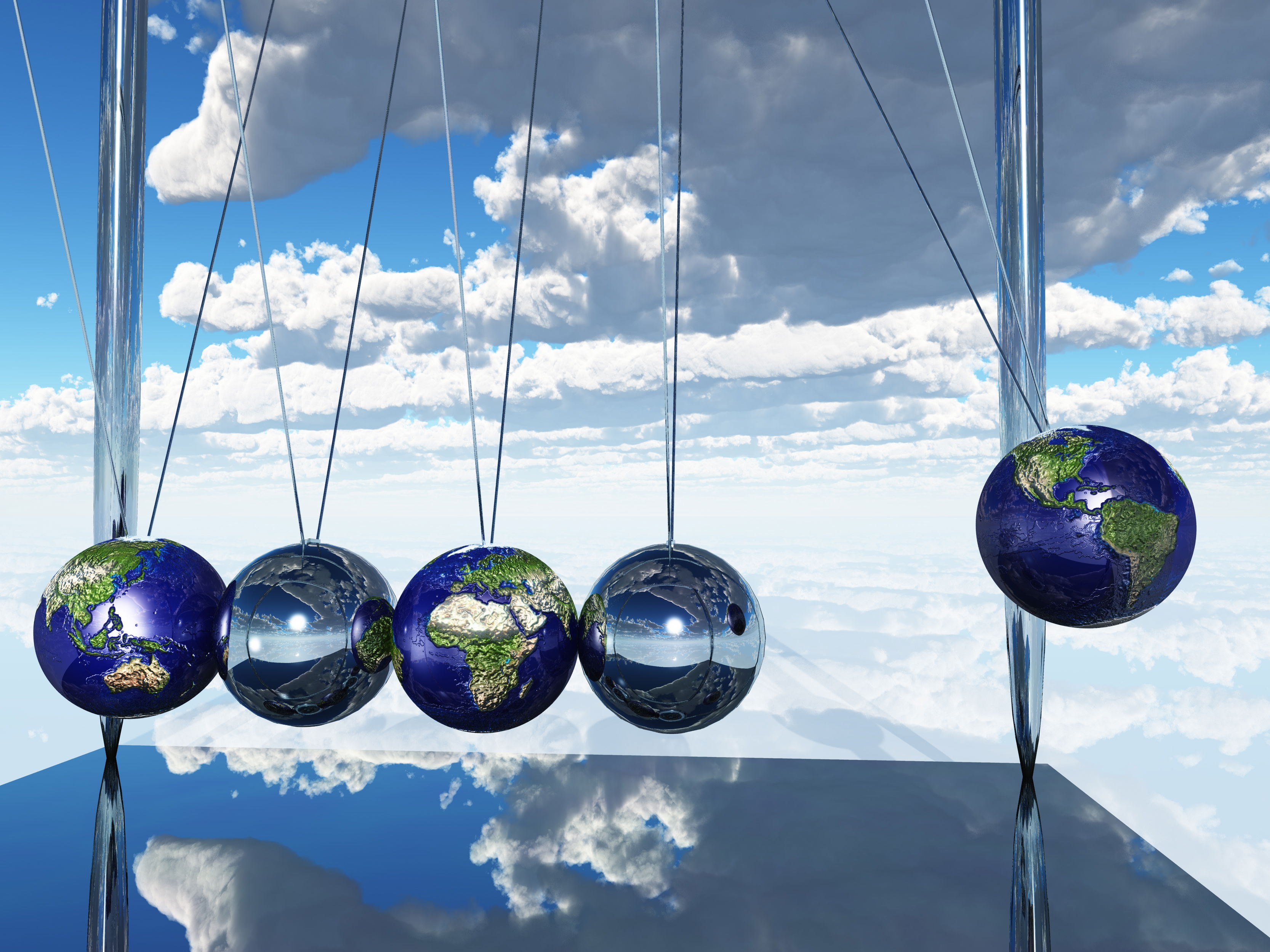A vibrant illustration of orbiting planets, quantum particles, and Earth’s ecosystems, symbolizing the dynamic forces of physics.