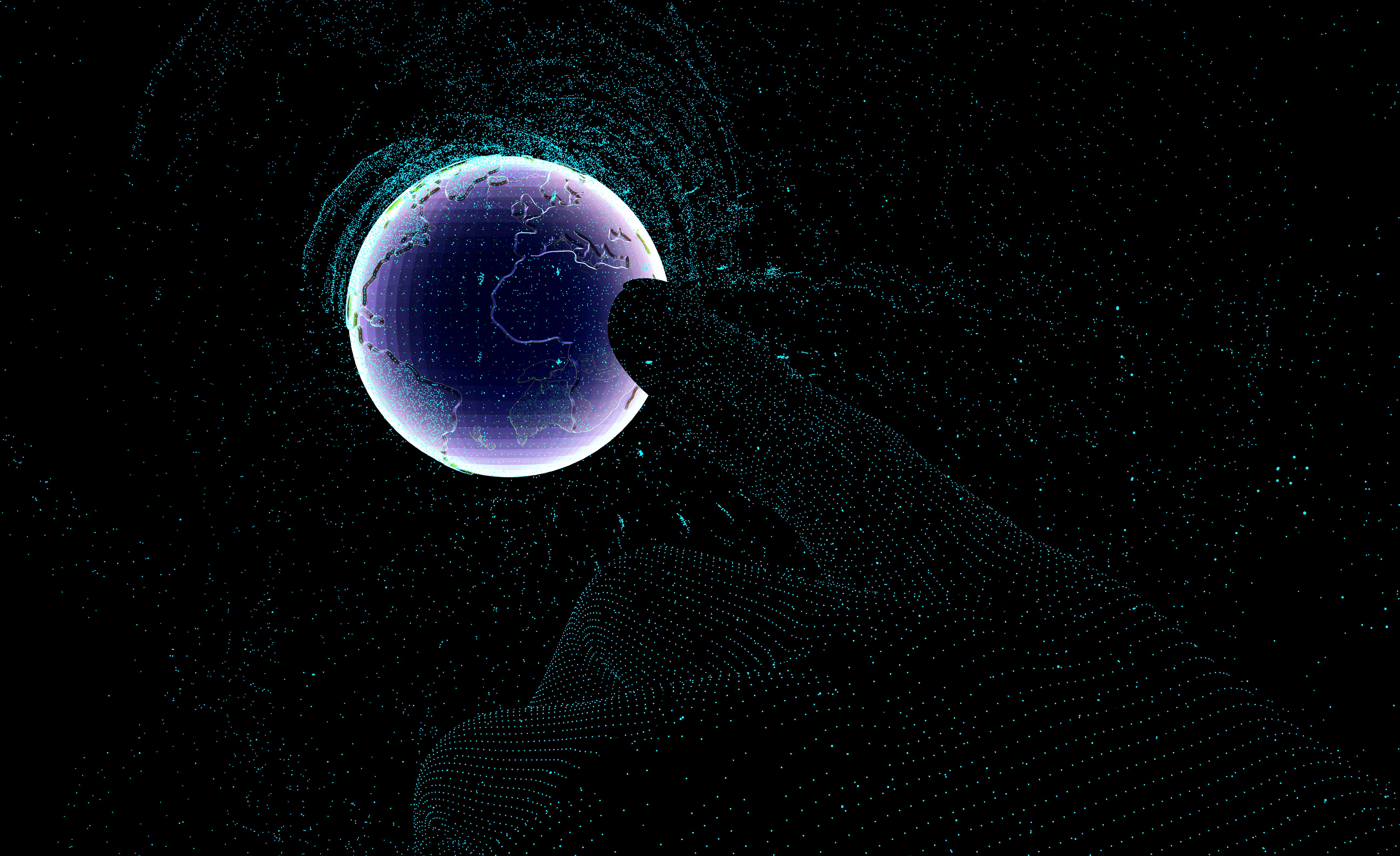A vibrant illustration of algorithmic flows, neural networks, cosmic molecules, and Earth’s ecosystems, symbolizing the power of algorithms.