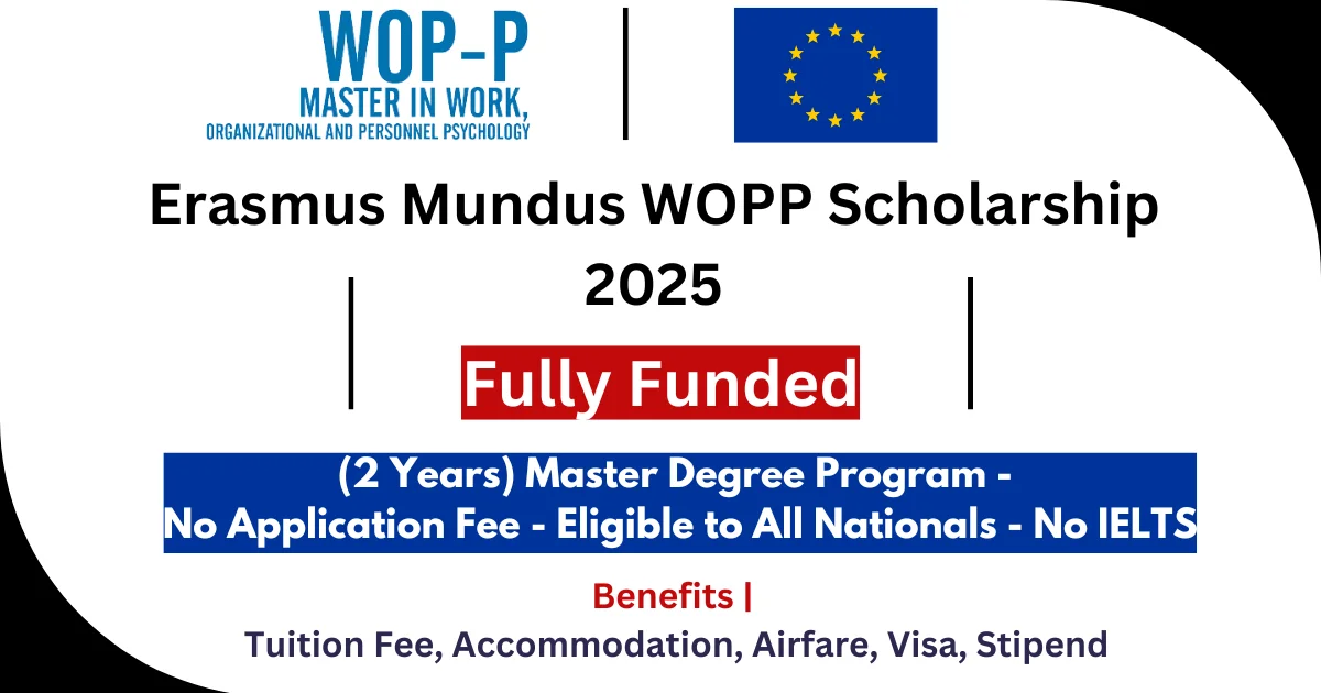 Erasmus Mundus WOPP Scholarship 2025/27 Fully Funded