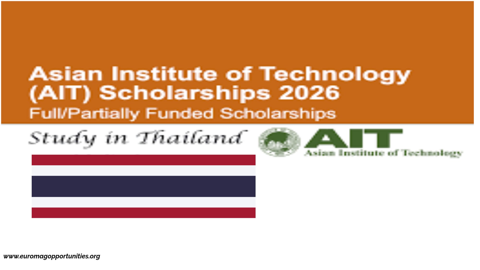 Fully Funded AIT Scholarships in Thailand 2026-27
