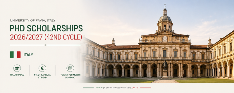 University of Pavia PhD Scholarships 2026/27 in Italy | Funded