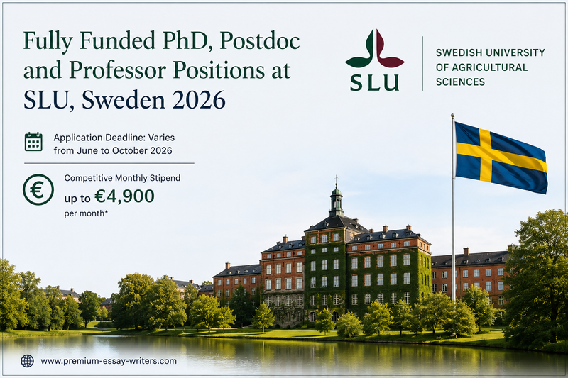Fully Funded SLU Sweden PhD, Postdoc & Professor Positions 2026