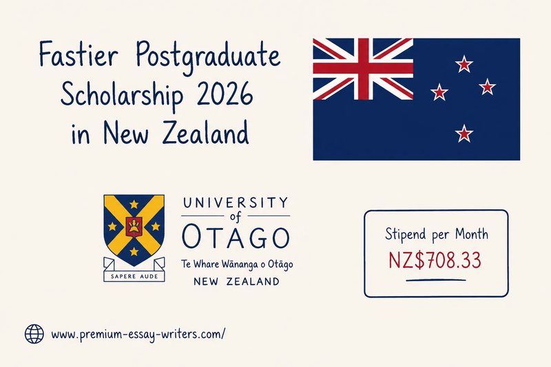 Fastier Postgraduate Scholarship 2026 in New Zealand (University of Otago)