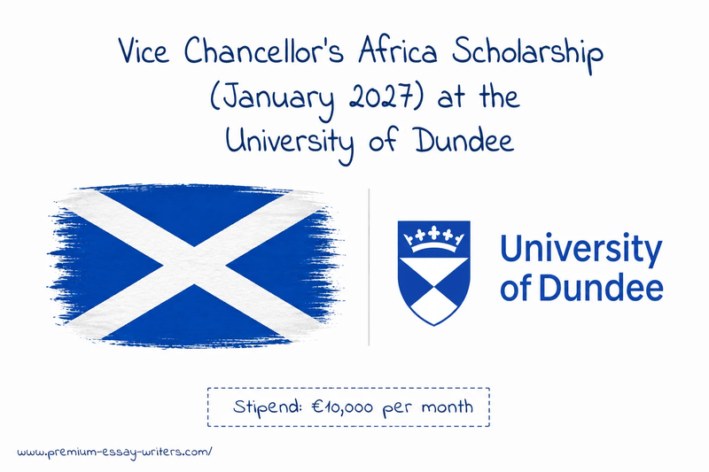 Vice Chancellor's Africa Scholarship (January 2027) at the University of Dundee