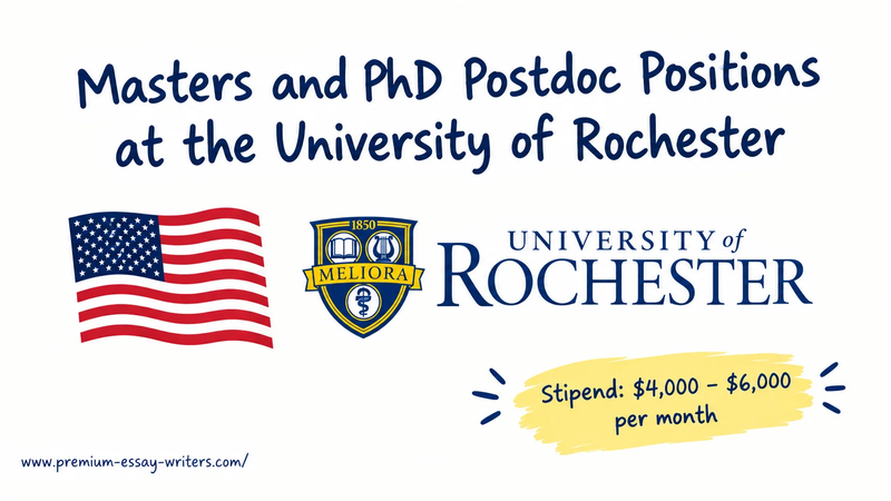 Masters and PhD Postdoc Positions at the University of Rochester