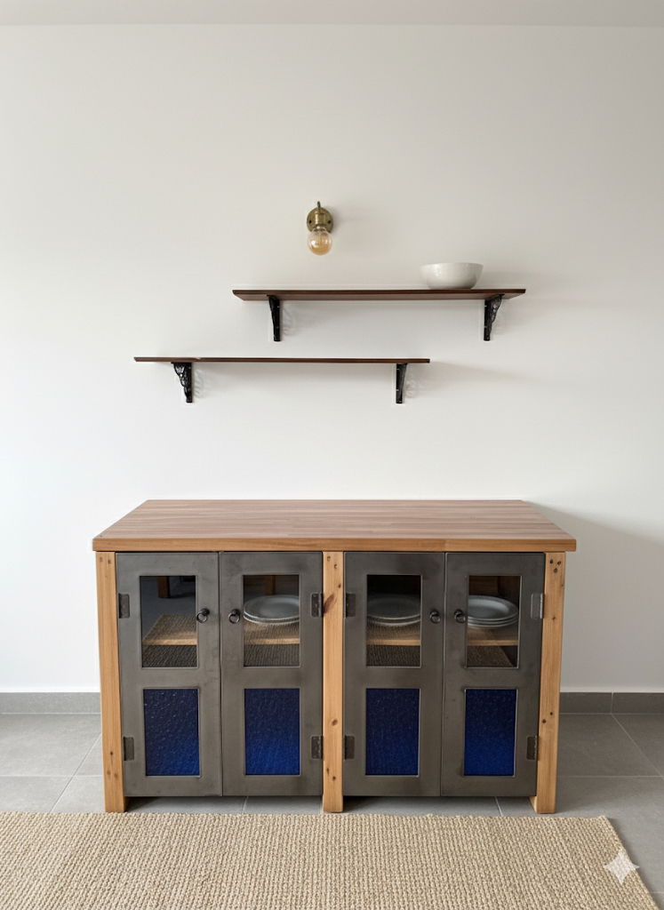 אי עבודה למטבח בשילוב פלדה