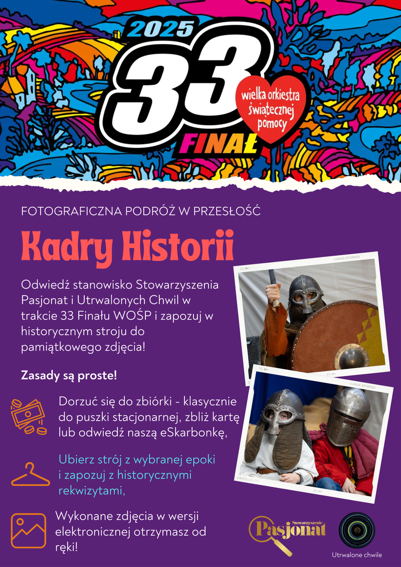 "KADRY HISTORII" - fotograficzna podróż w przeszłość na 33 Finale WOŚP w Kórniku