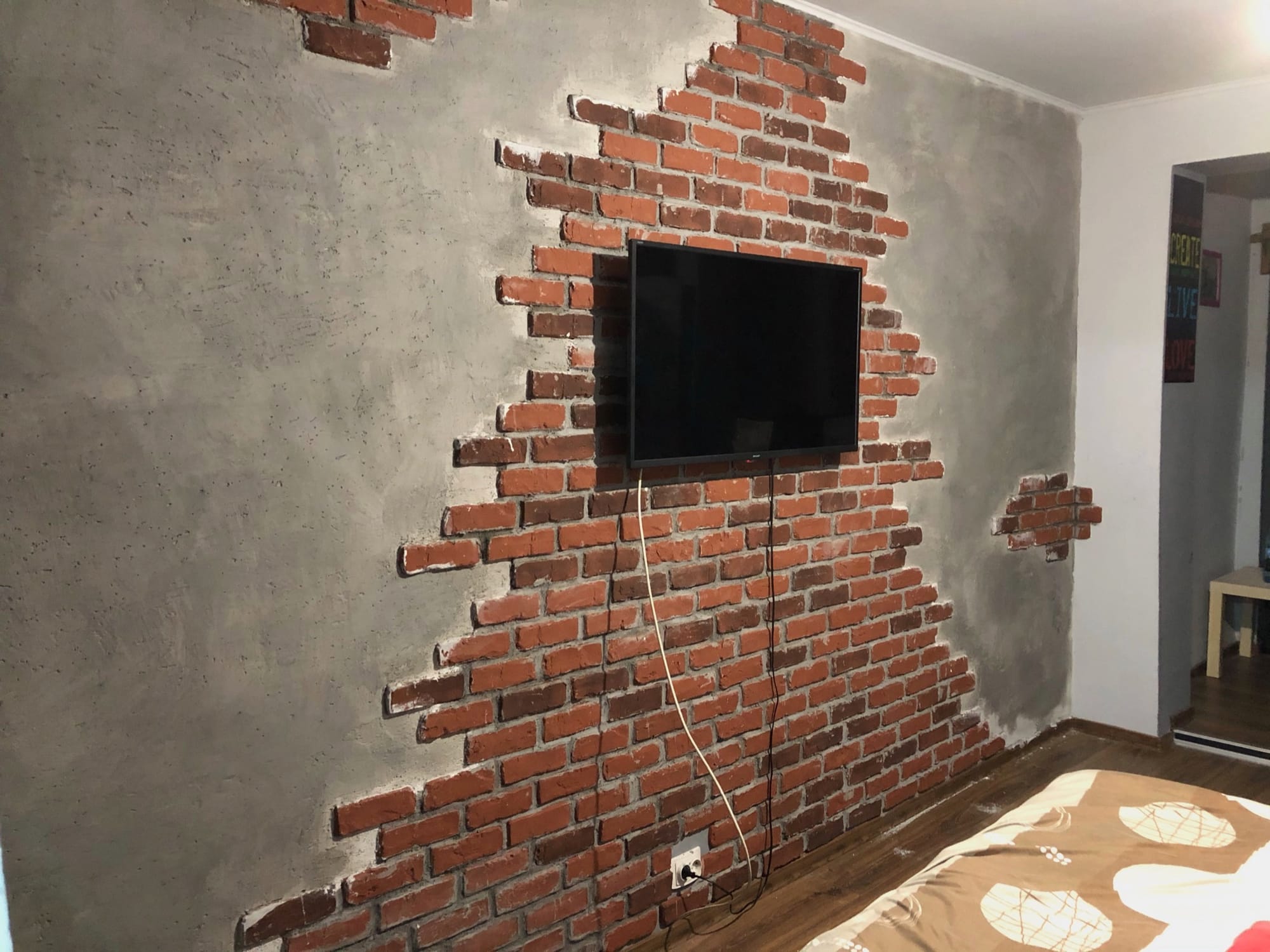 Placari cu lemn caramida si celuloza modelata manual 