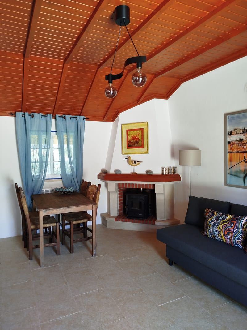 Cozy Shared Dining Area with Fireplace