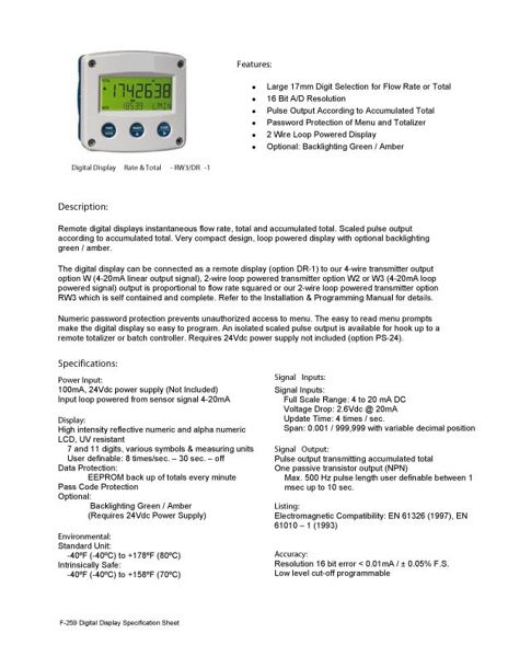 Remote Digital Display Instruction Manual