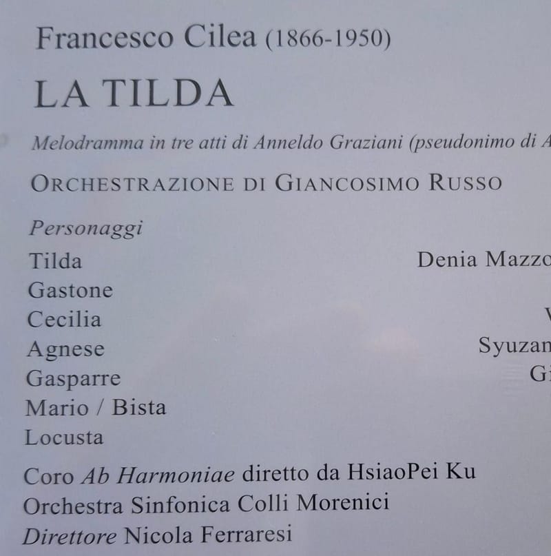 Religiosità e verismo nella "Tilda" di Cilea