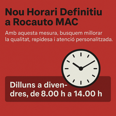 Nuevo Horario Definitivo en Rocauto MAC