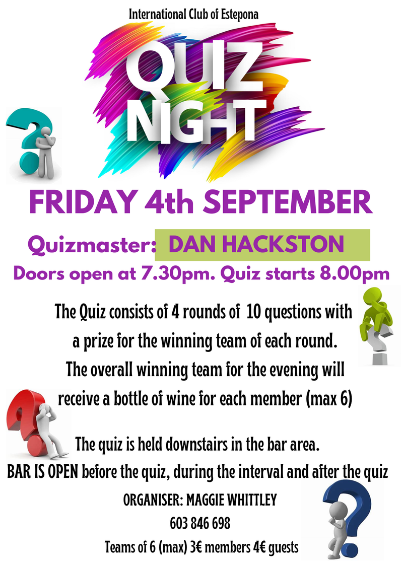 QUIZ NIGHT 4th September