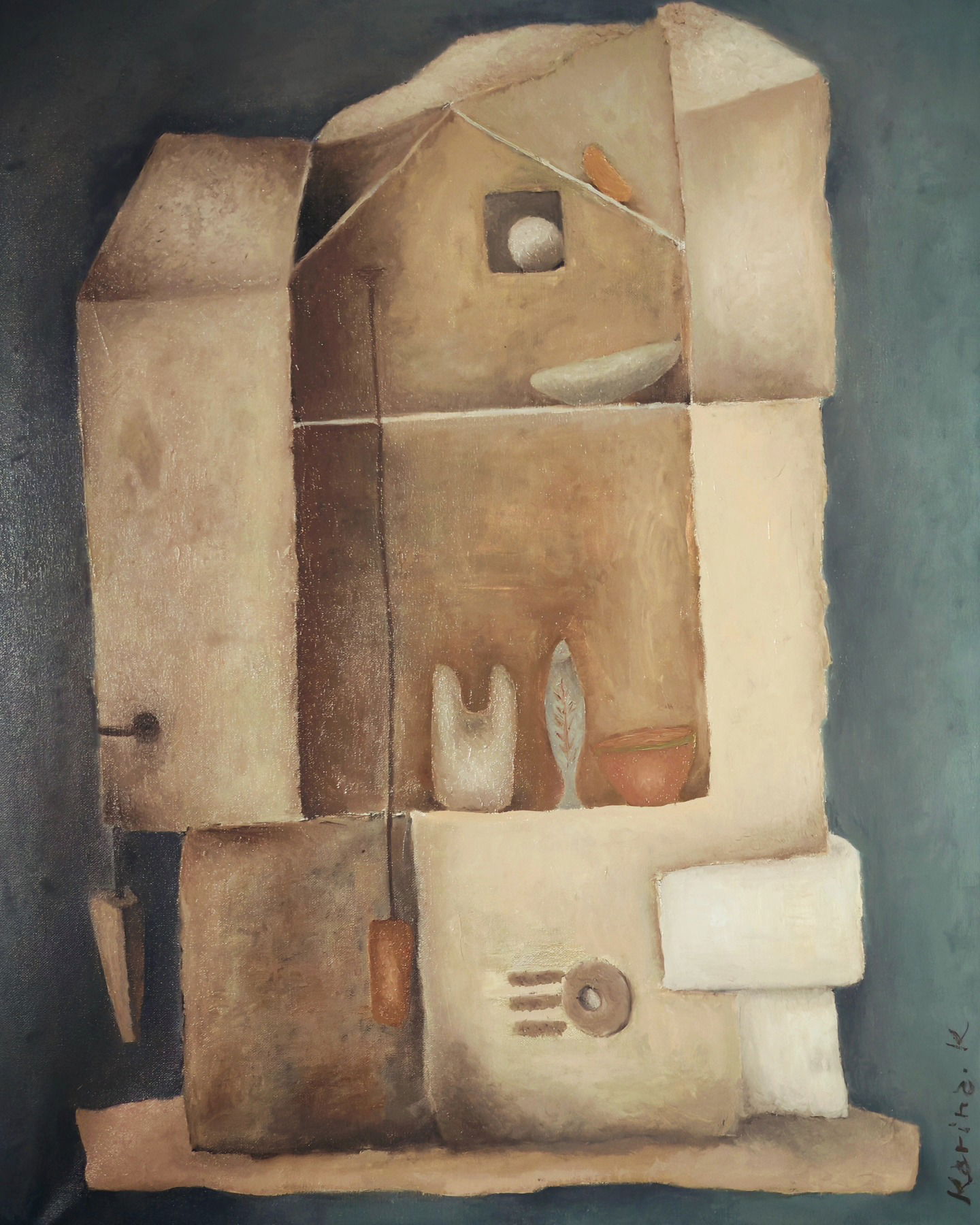 A house shaped through cubist echoes — shelter, solitude, and shifting ground.