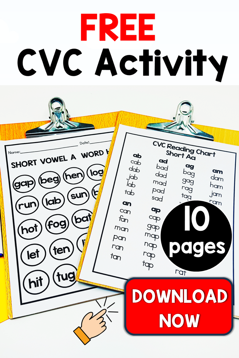 Free CVC Reading Chart and Hunt - Gallery image 2 of 14...